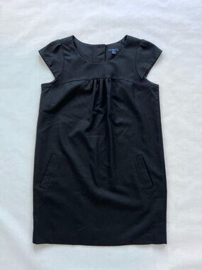 Gap Black Wool Knee Length Dress with Cap Sleeves Women’s Size Large